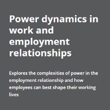 Front cover of Power dynamics in work and employment relationships